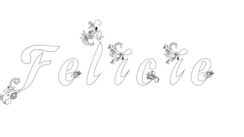 Coloriage Felicie - Prénom à imprimer