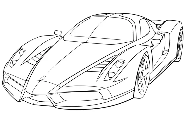 Coloriage Ferrari Enzo Supercar 660 Chevaux Puissance - Ferrari à imprimer