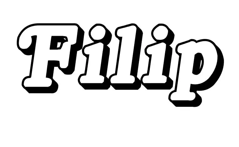 Coloriage Filip - Prénom à imprimer