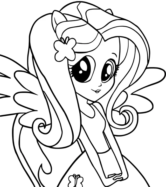 Ausmalbild Fluttershy Equestria Girl Ausmalbilder zum Ausdrucken