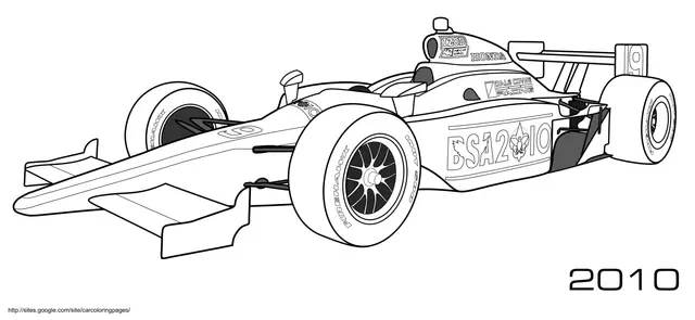 Coloriage Formule 1 Honda Firehawk Izod - Formule 1 à imprimer