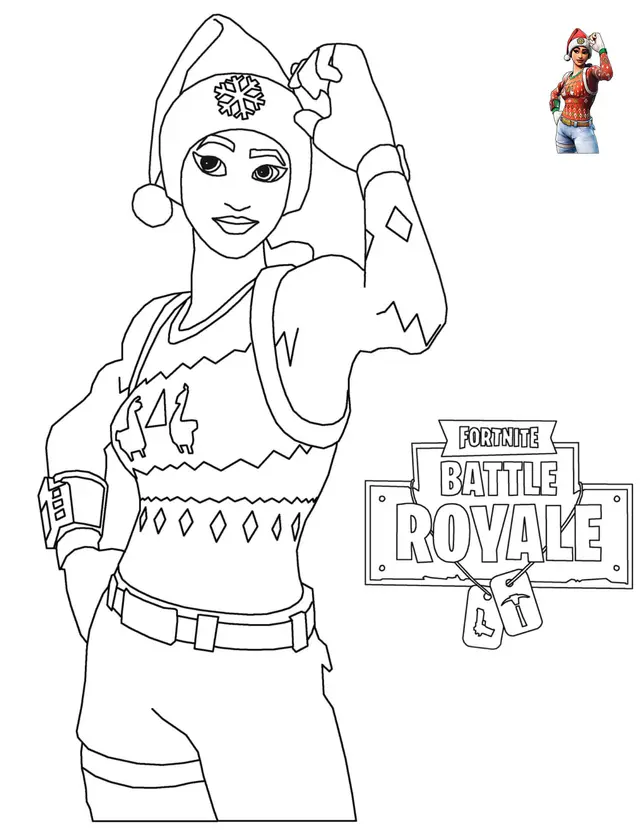 Coloriage Fortnite Noël - Fortnite à imprimer