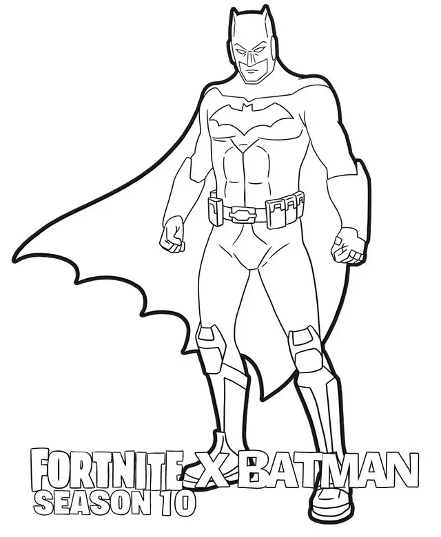 Coloriage Batman et Fortnite saison 10 crossover - Fortnite à imprimer