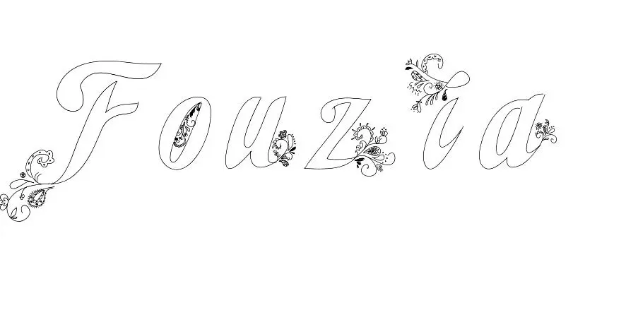 Coloriage Fouzia - Prénom à imprimer