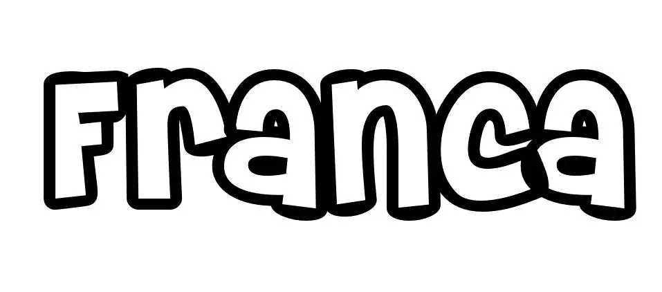 Coloriage Franca - Prénom à imprimer