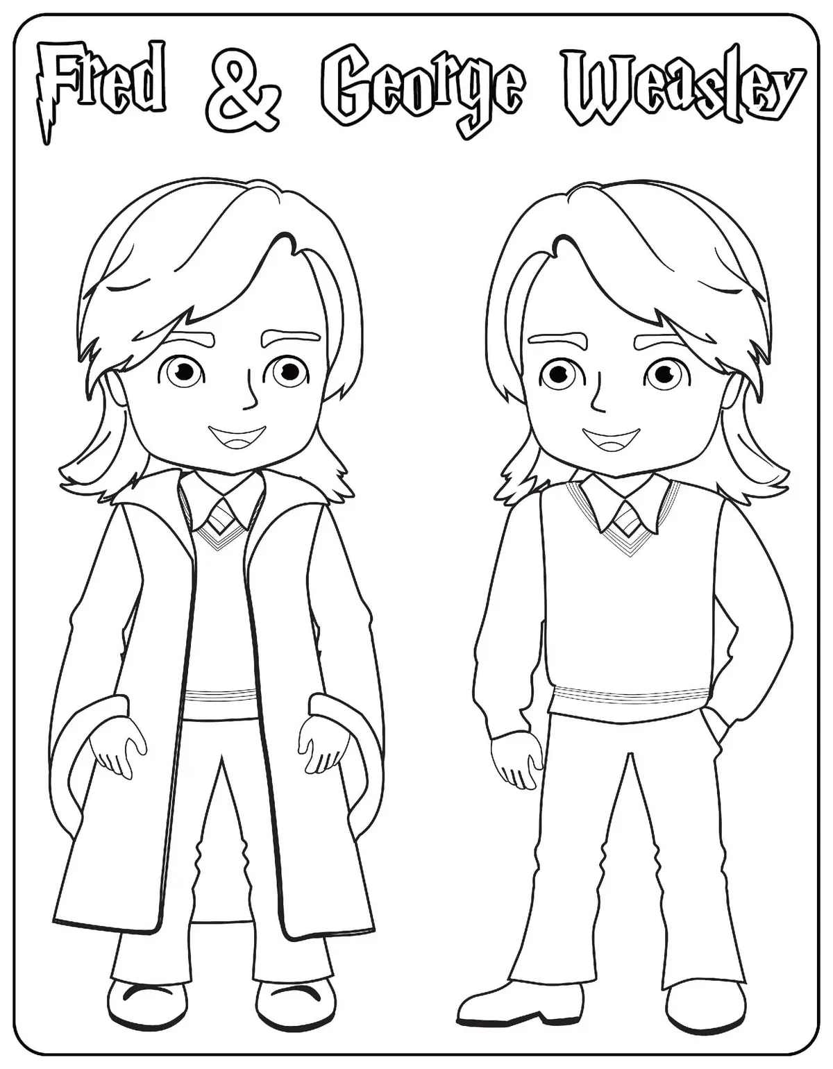 Coloriage Fred And George Weasley - Harry potter à imprimer