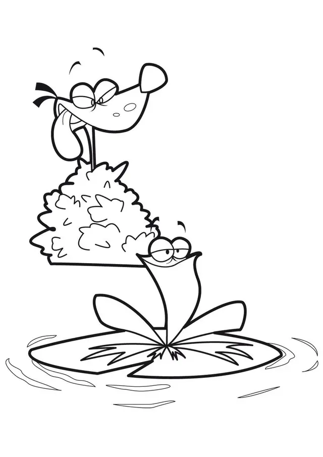 Coloriage Frog et Furet rigolo en aventure - Gulli à imprimer