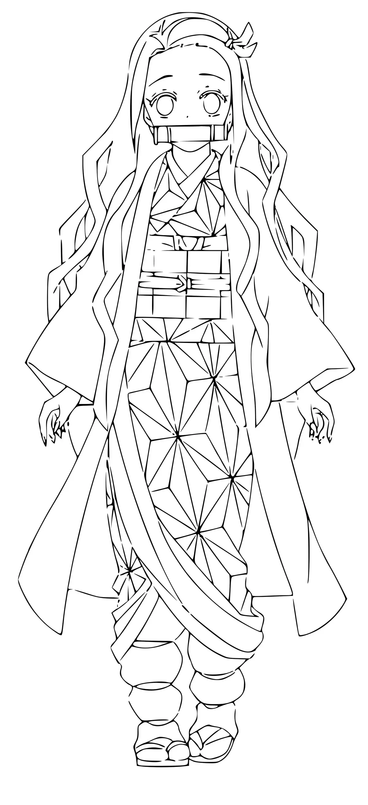 Coloriage Full Length Nezuko Démon Slayer - Demon slayer à imprimer