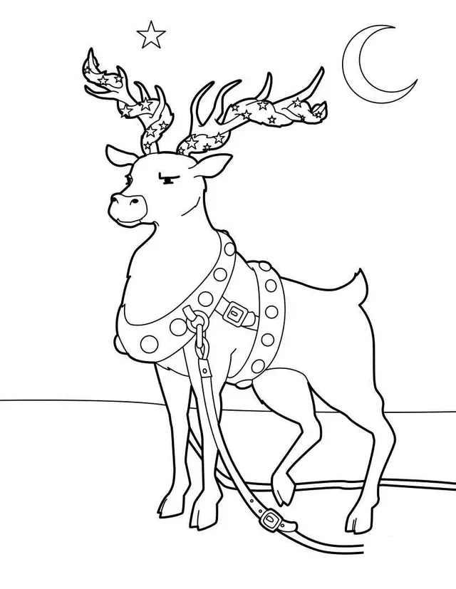 Coloriage Furie Prancer Le Plus Puissant Des Huits Rennes De Noël - Renne de Noël à imprimer