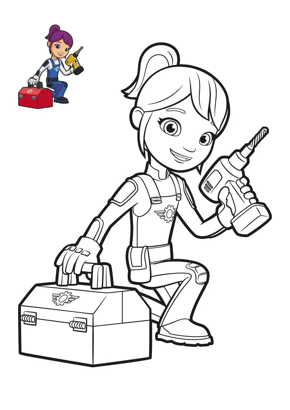 Coloriage Gabby Jeune Mecanicienne Blaze - Blaze et les Monster Machines à imprimer