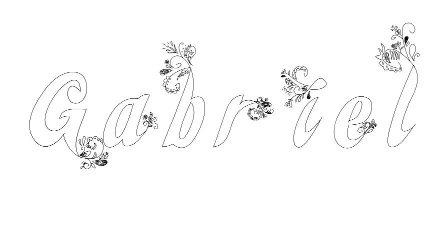 Coloriage Gabriel - Prénom à imprimer