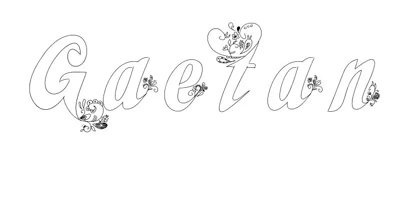 Coloriage Gaetan - Prénom à imprimer