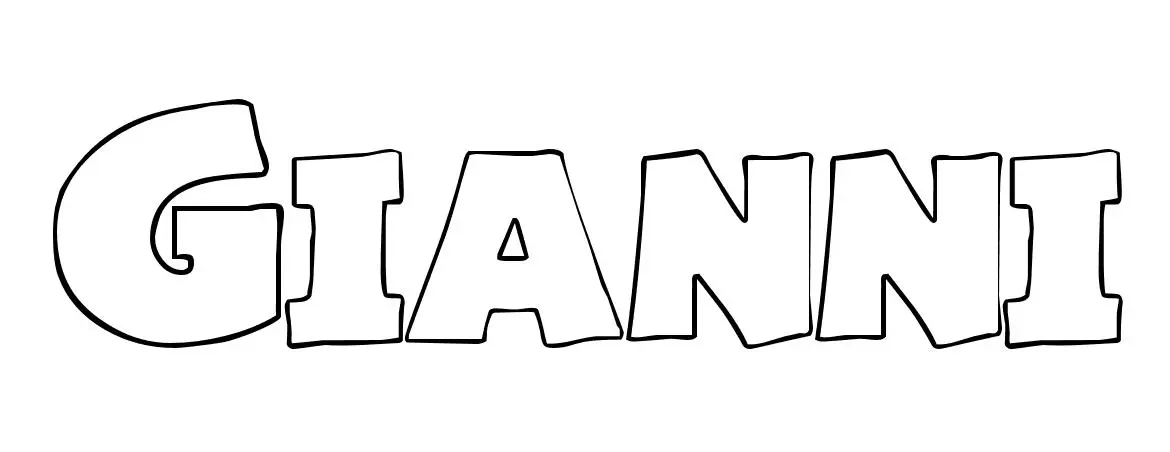 Coloriage Gianni - Prénom à imprimer