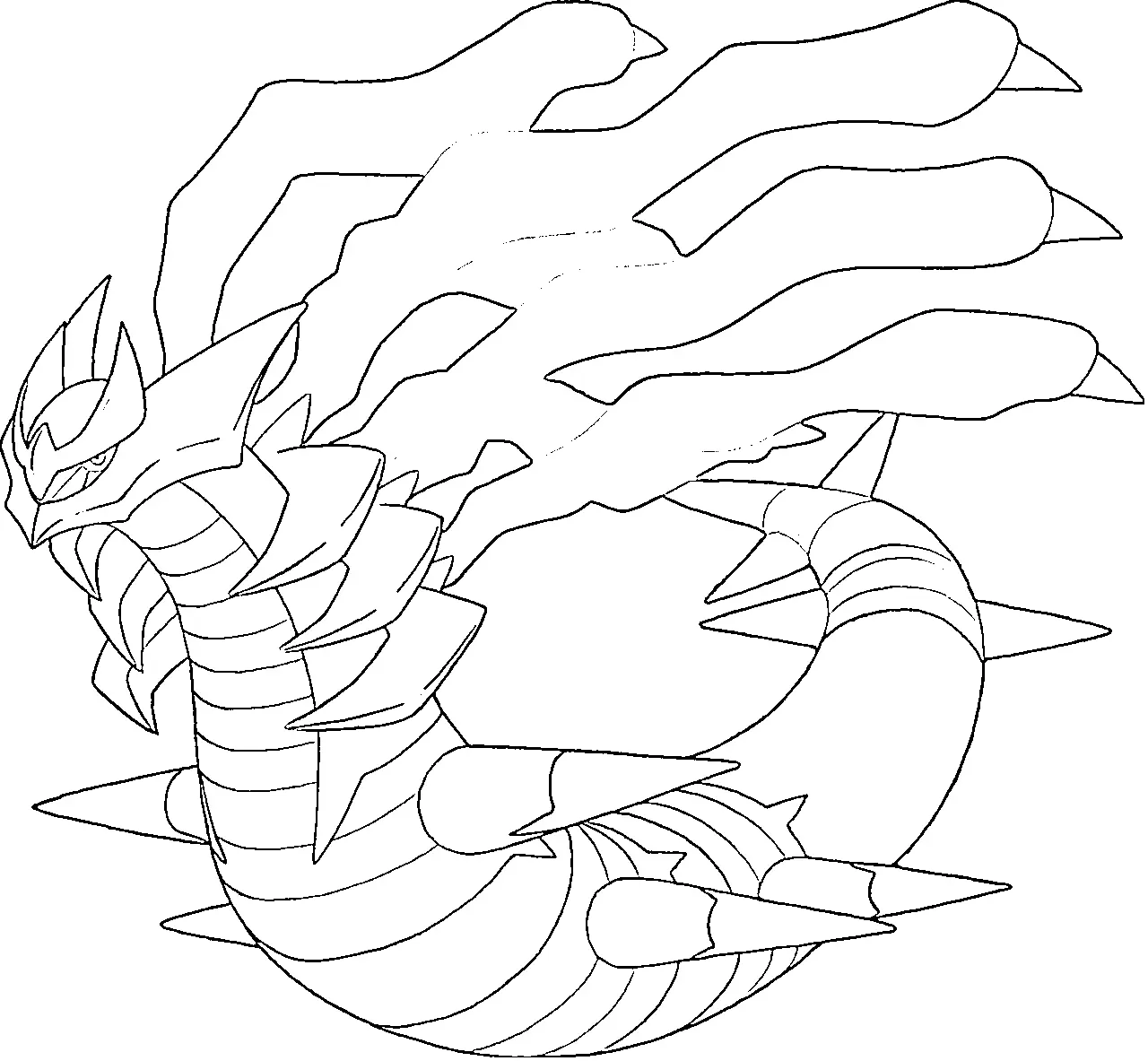 Coloriage Giratina forme Origine Génération 4 - Pokémon légendaire à imprimer