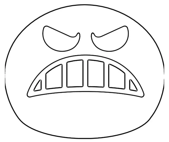 Coloriage Emoji Visage Fâché à Compléter - Emoji à imprimer