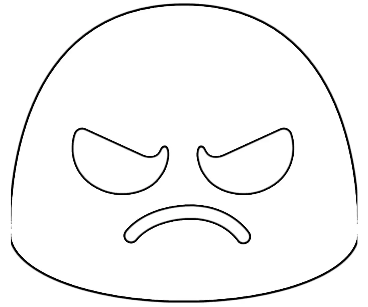 Disegno di Emoji Arrabbiato da Colorare da stampare