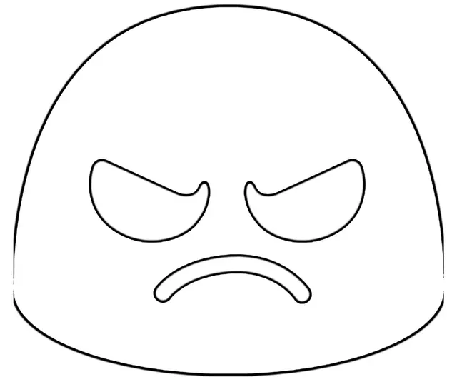 Coloriage Emoji Coléreux à Remplir - Emoji à imprimer