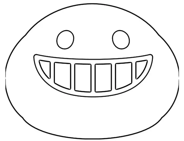 Coloriage Visage sourire dents Google Emoji - Emoji à imprimer