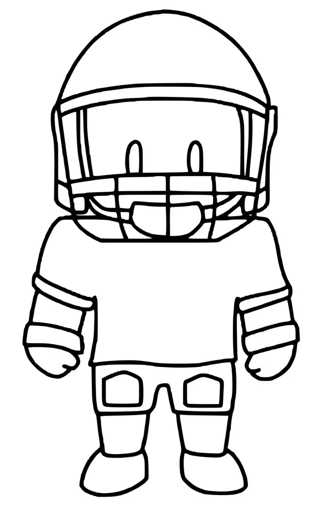 Desenho de Stumble Guys na Zona de Futebol Americano para colorir
