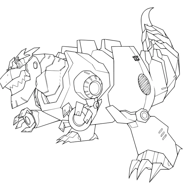 Coloriage Grimlock Dinosaure Transformers - Robot à imprimer