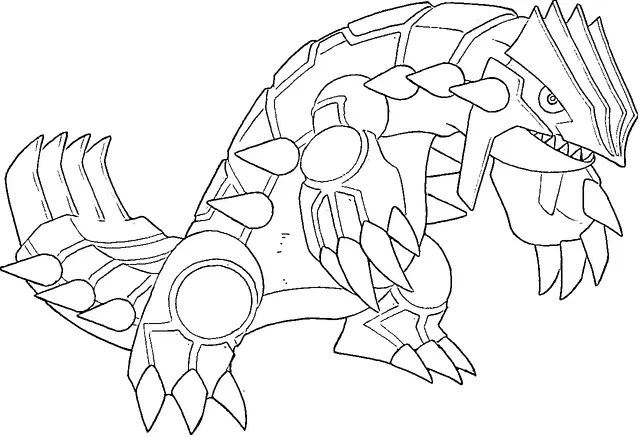 Groudon Generation 3 coloring page to print