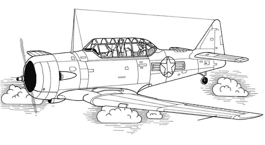 Coloriage Grumman Avenger - Avion à imprimer