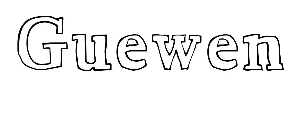 Coloriage Guewen - Prénom à imprimer