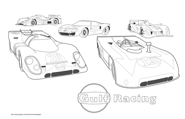Coloriage Gulf Racing - Voiture à imprimer