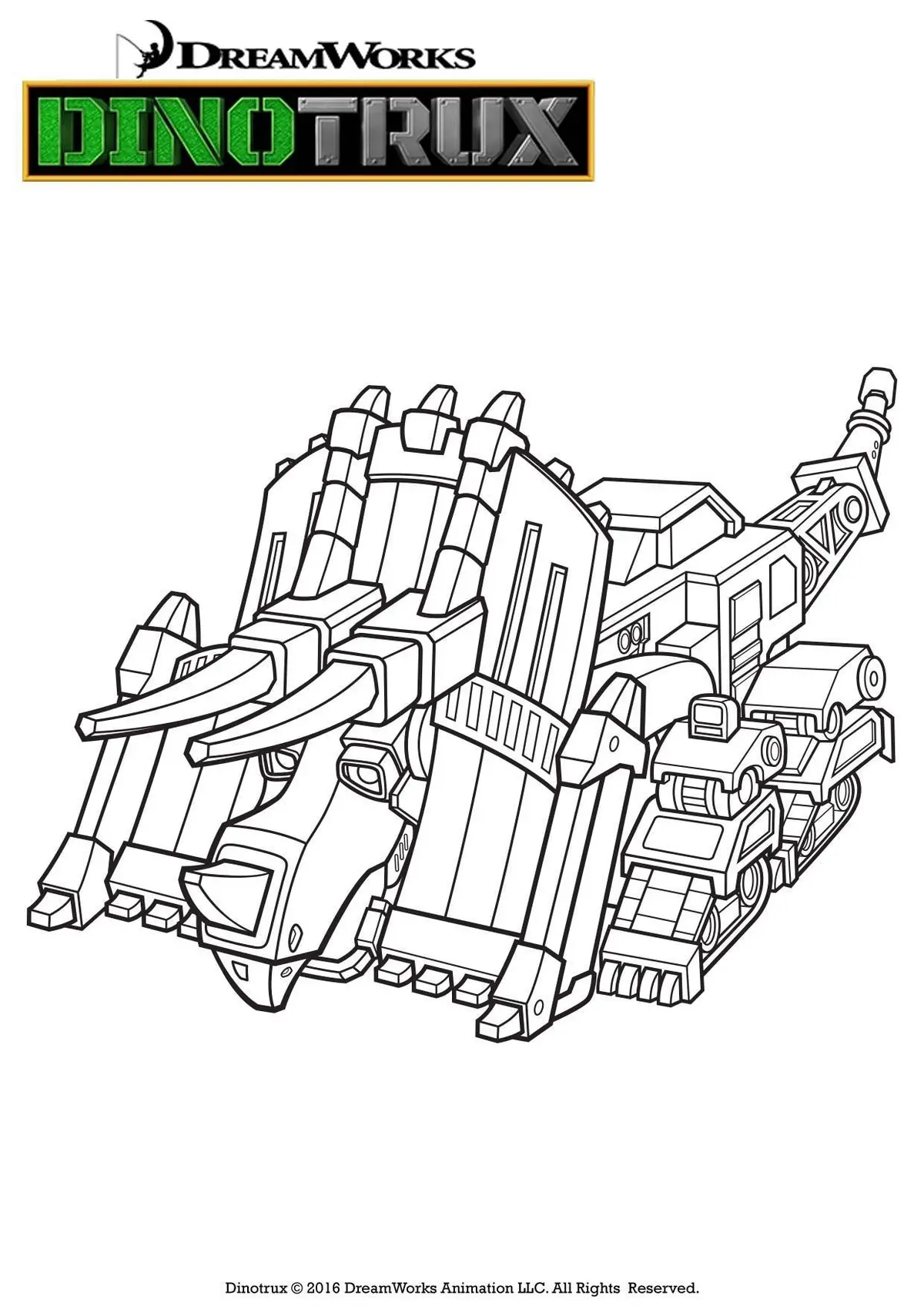 Gulli Dozer Dinotrux coloring page to print