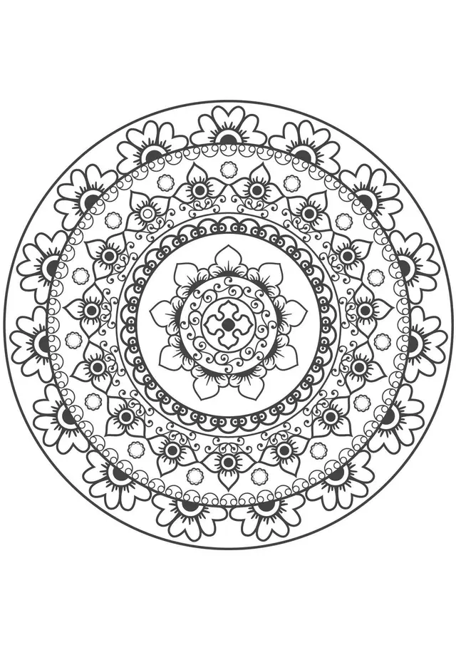 Coloriage Mandala floral Gulli aux motifs délicats - Gulli à imprimer