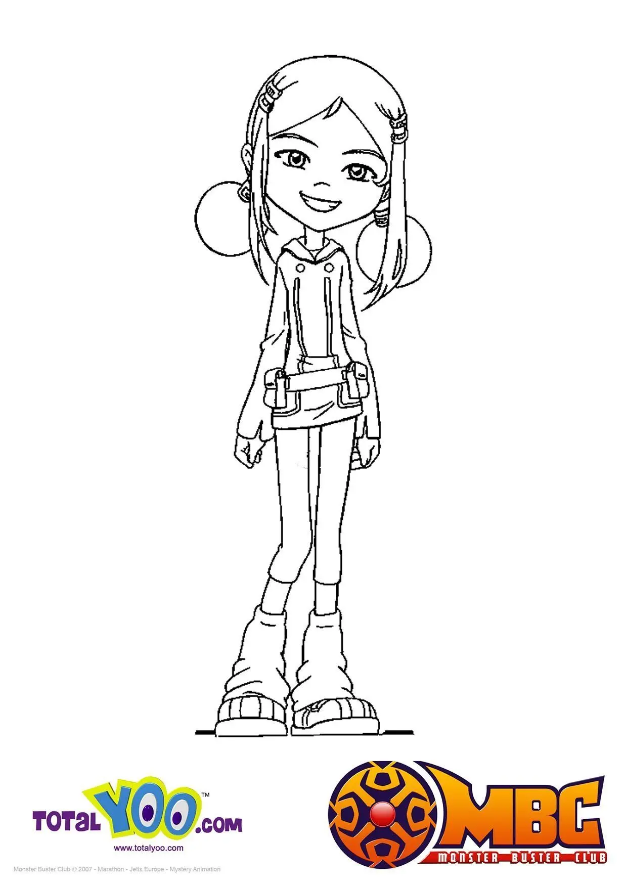 Coloriage Samantha du Club des Chasseurs de Monstres - Gulli à imprimer