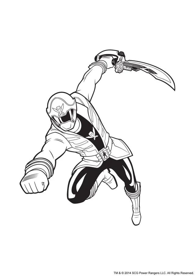 Coloriage Power Rangers Rouge Guerrier Gulli - Gulli à imprimer