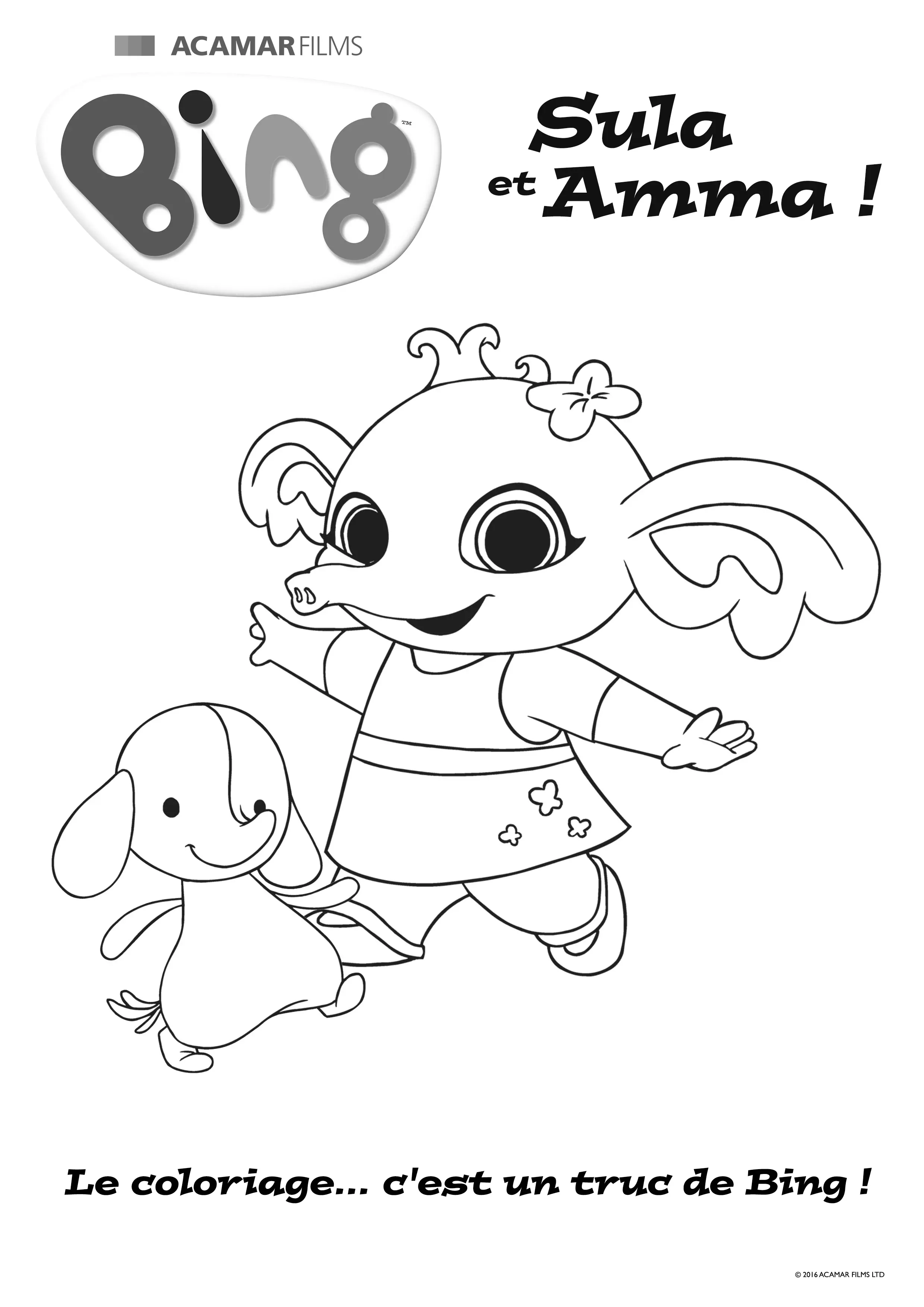Coloriage Gulli Bing Sula Et Amma Gulli - Gulli à imprimer