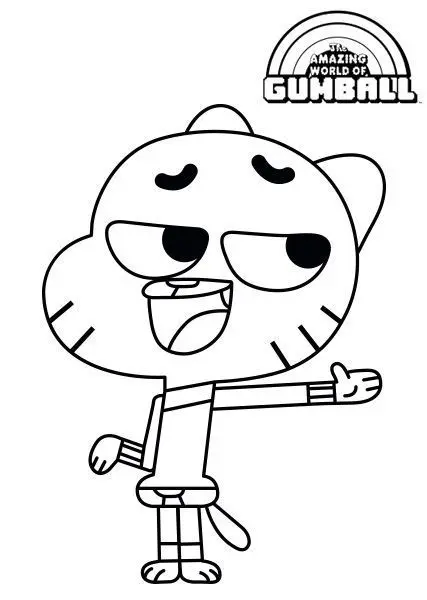 Coloriage Gumball Vit Dans Un Monde Incroyable - Gumball à imprimer