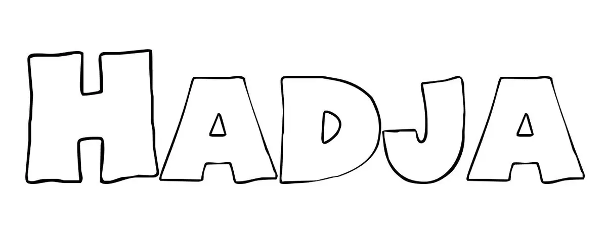 Coloriage Hadja - Prénom à imprimer