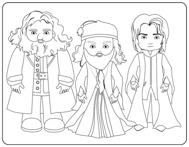 Coloriage Hagrid Dumbledore And Snape - Harry potter à imprimer