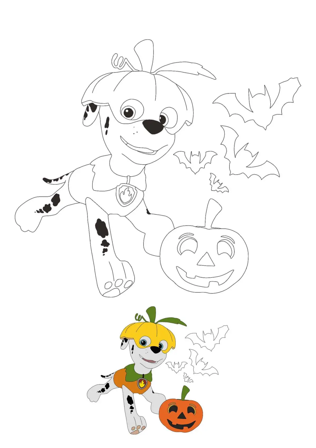Coloriage Halloween Marcus - Pat patrouille à imprimer