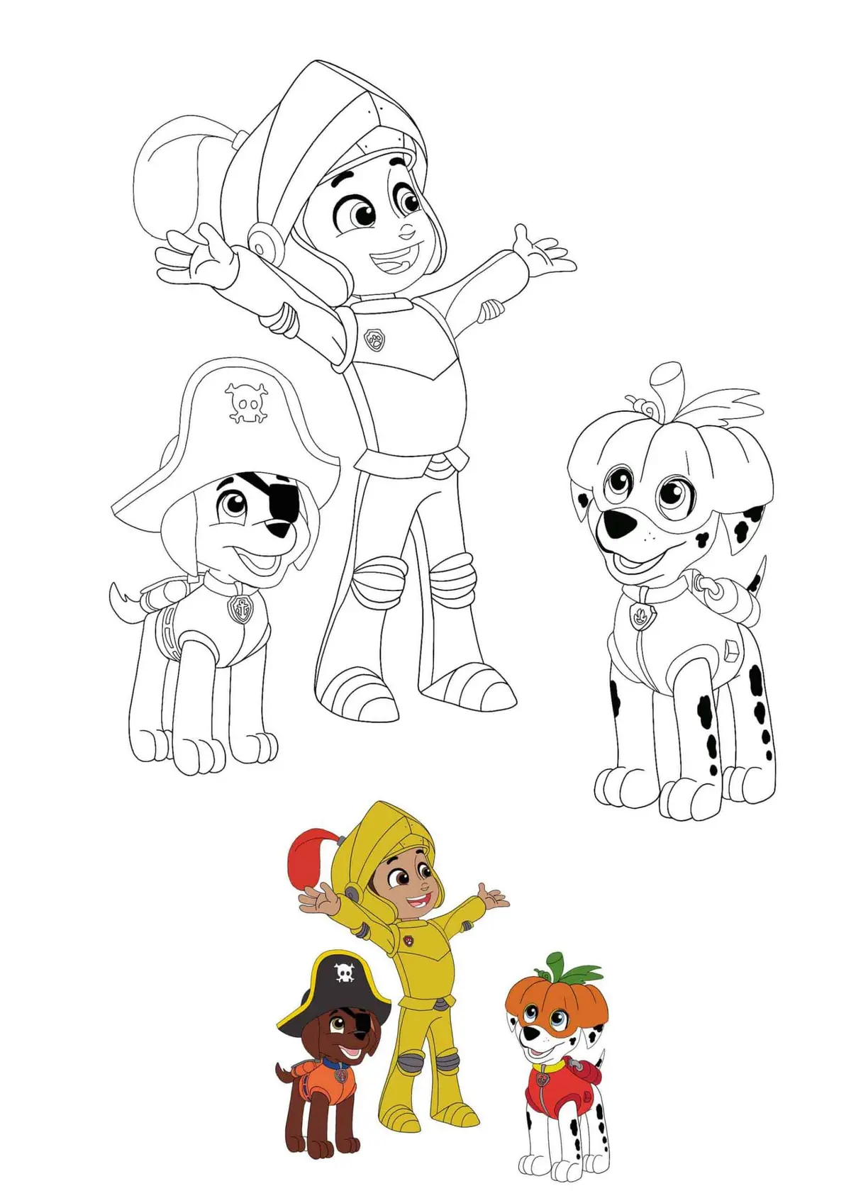 Coloriage Halloween Avec Marcus Et Zuma - Pat patrouille à imprimer