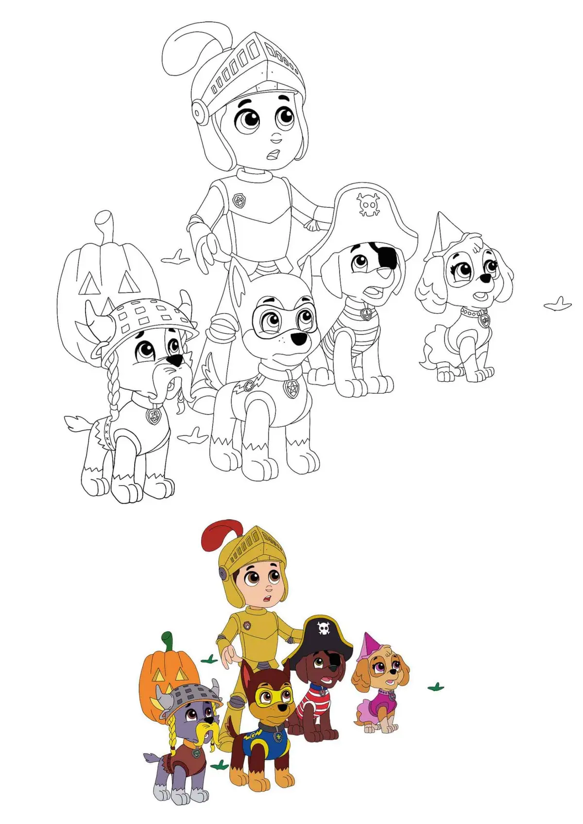 Coloriage Halloween Avec La Pat Patrouille - Pat patrouille à imprimer