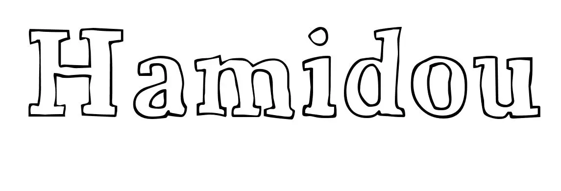 Coloriage Hamidou - Prénom à imprimer