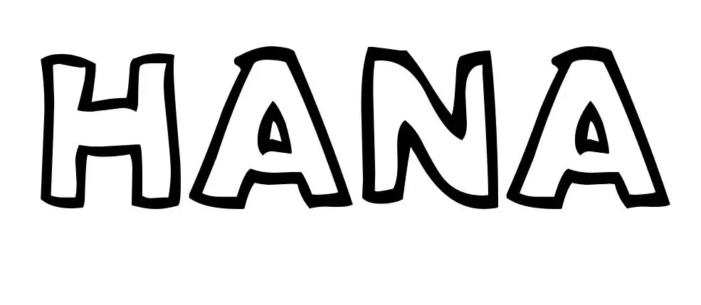 Coloriage Hana - Prénom à imprimer