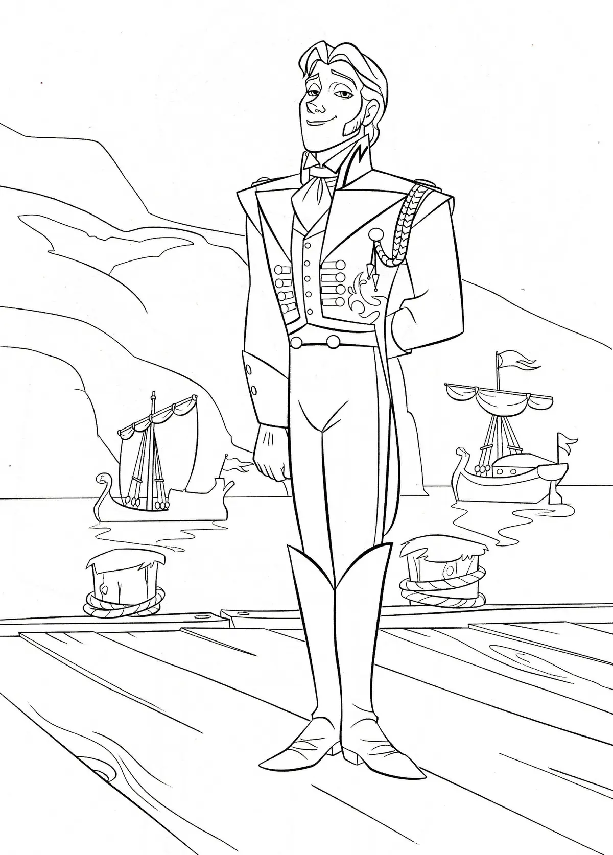Hans, the Handsome Prince from the Neighboring Kingdom coloring page to print