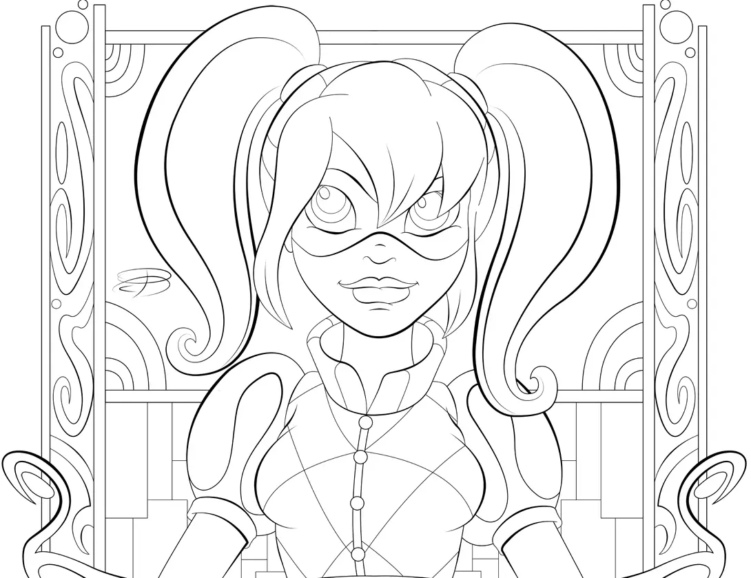 Coloriage Harley Quinn Super Girls - DC Super Hero Girls à imprimer