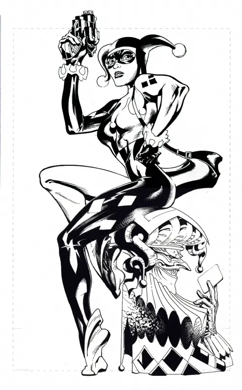 Coloriage Harley Wjoker Totem Bw Inks100 - Harley quinn à imprimer
