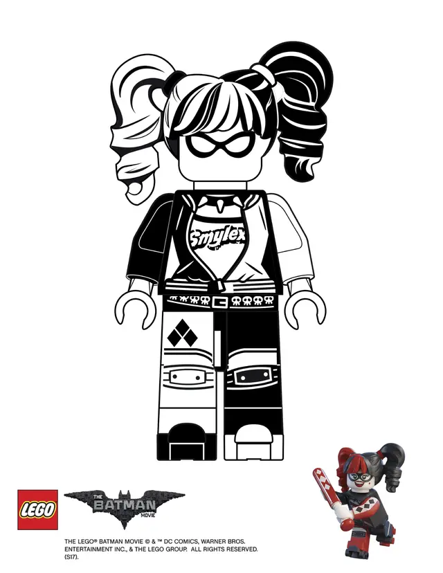 Coloriage Harley Quinn Batman Lego Movie - Lego batman à imprimer