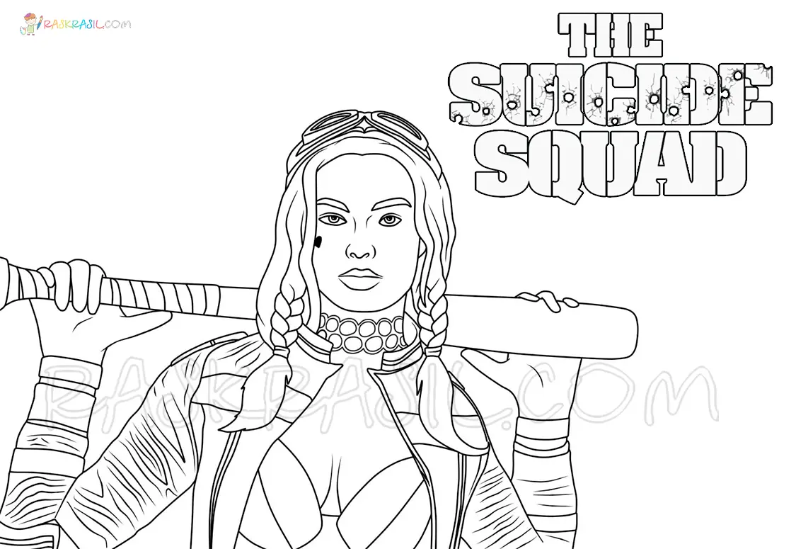 Coloriage Harley Quinn Suicide Squad Logo - Harley quinn à imprimer