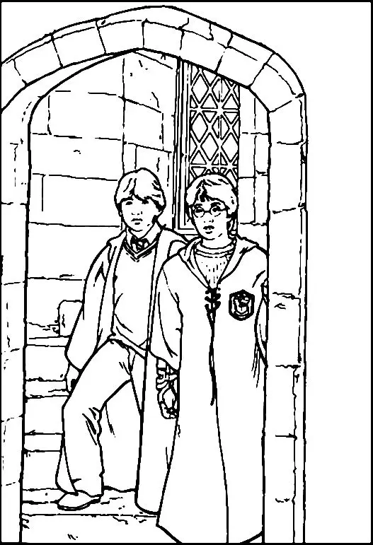 Coloriage Harry Et Ron - Harry potter à imprimer