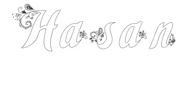 Coloriage Hasan - Prénom à imprimer
