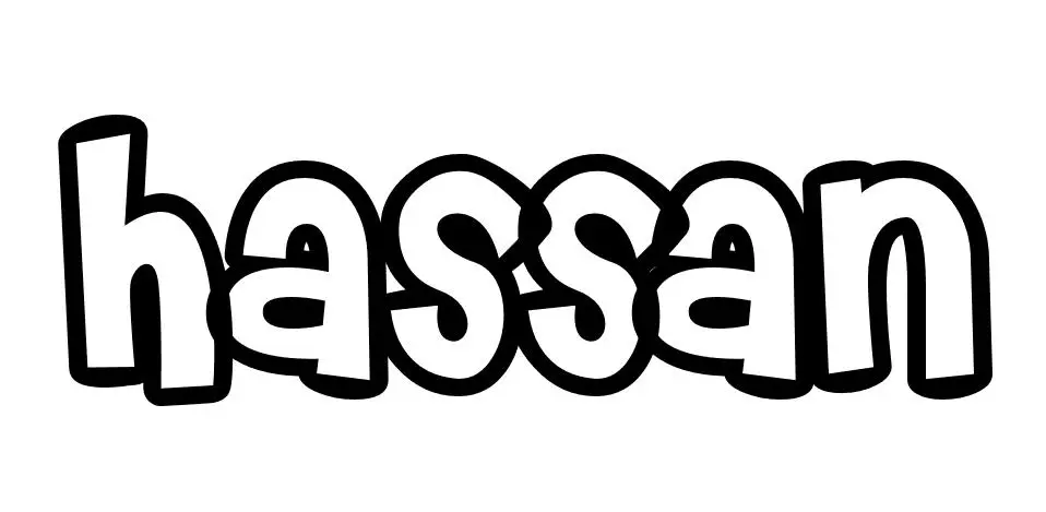 Coloriage Hassan - Prénom à imprimer
