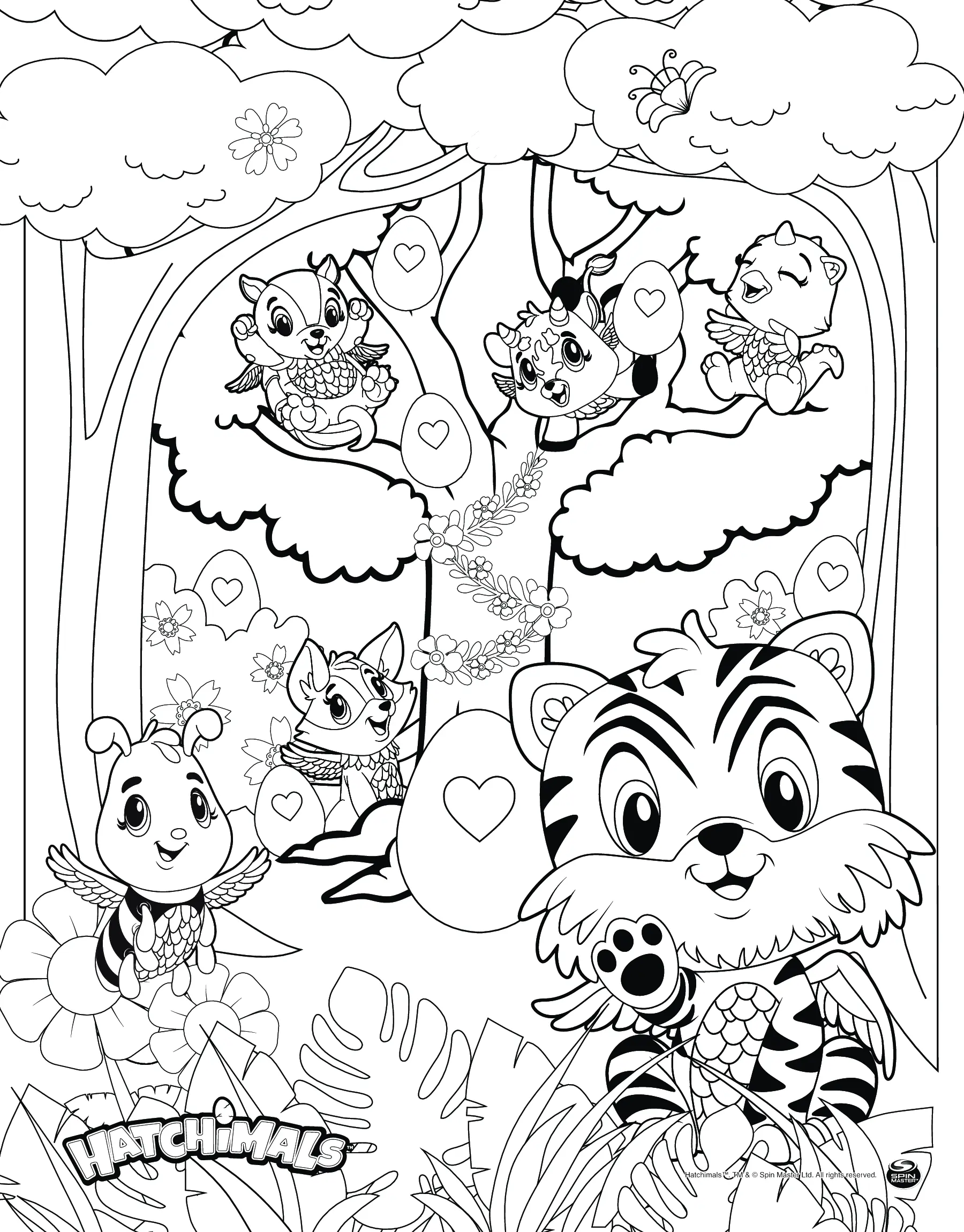 Coloriage Hatchimals Egg Hunt - Hatchimals à imprimer